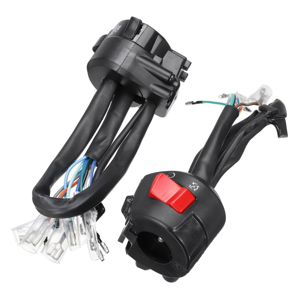 12V Motorcycle 7/8" Handlebar Horn Turn Signal Headlight Electrical Start Switch Double Throttle - Image 2