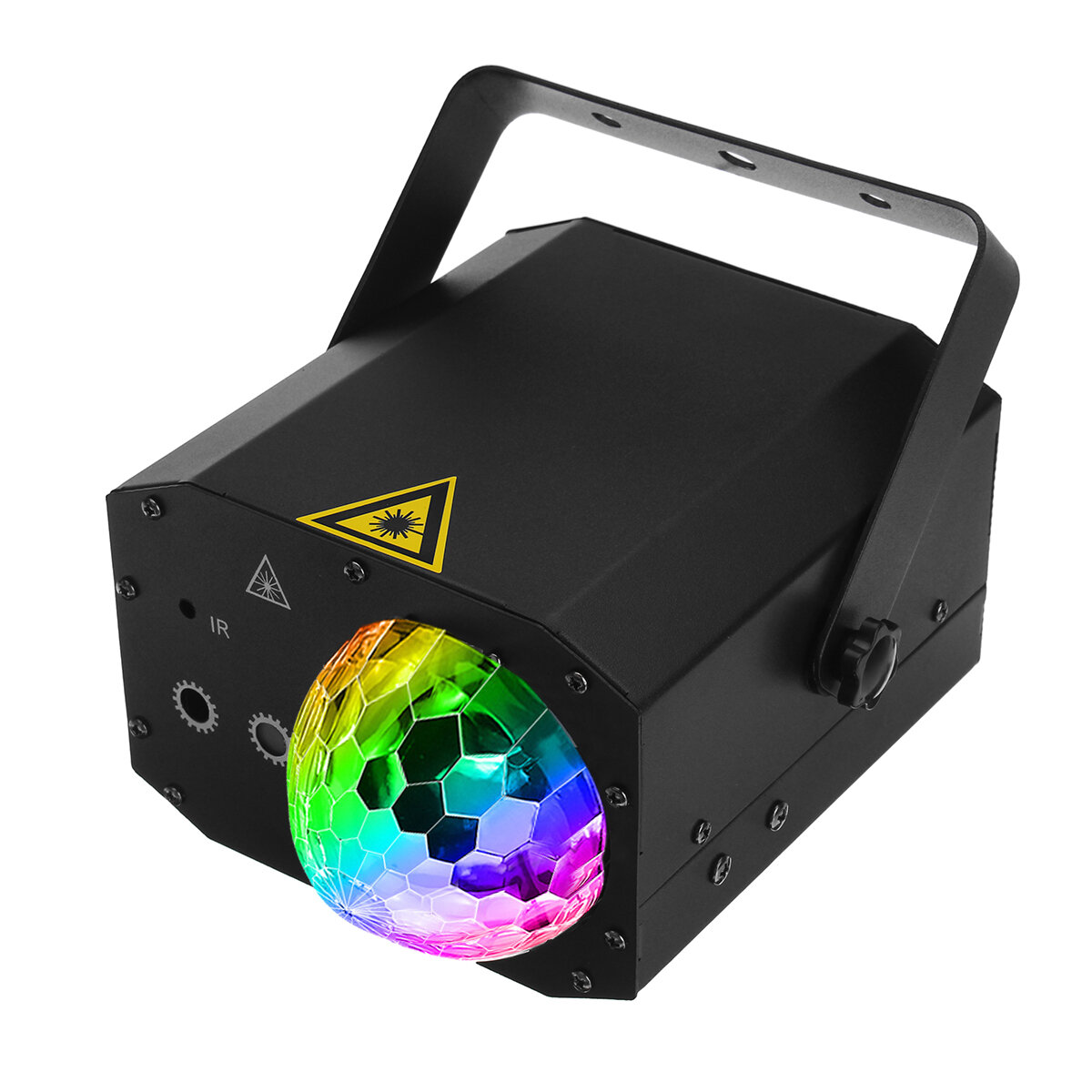 Mini Magic Ball Laser Party Light Sound Active Strobe Lamp with Remote for KTV Party DJ Birthday - Black EU Plug