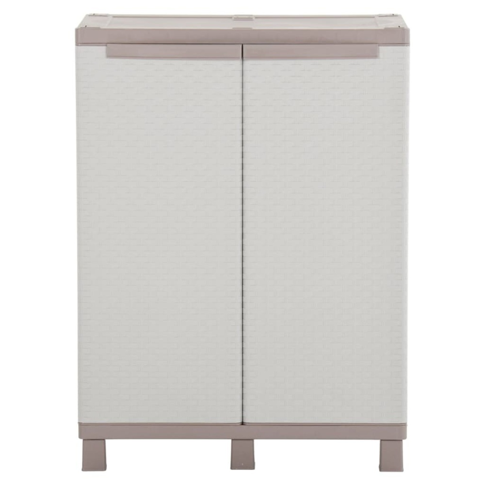 Storage cabinet with 2 doors 68x37.5x91.5 cm light gray and beige - Image 2