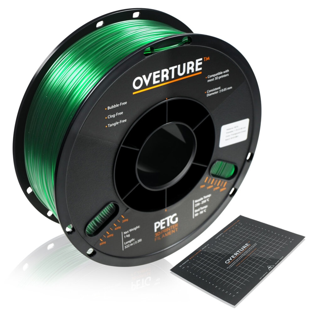 OVERTURE 1.75MM PETG Transparent Filament for 3D Printer Part - Transparent Blue - Image 2