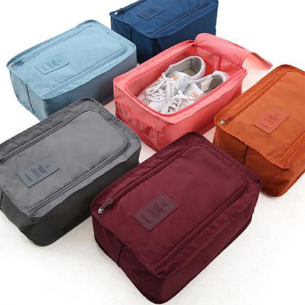 Convenient Travel Storage Bag Nylon 5 Colors Portable Organizer Bag - Wine Red