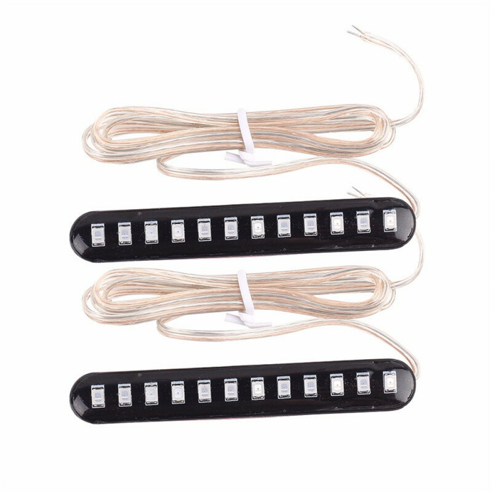 2Pcs Led Turn Signals Strip Motorcycle Flowing Water Tail Brake Lights 12 Led 3528Smd License Plate Light Blinker Stop Flicker - Image 2