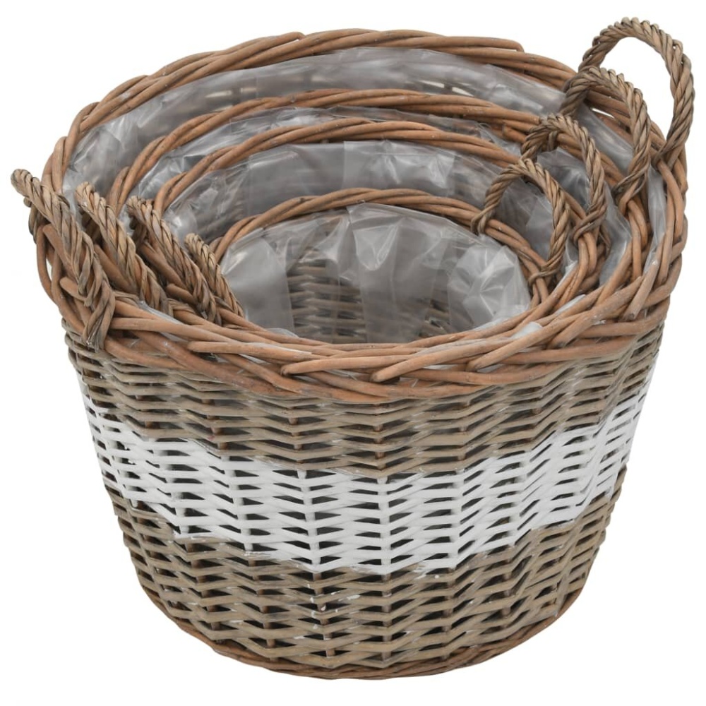 Planters raised 4 pcs wicker with PE liner - Image 2