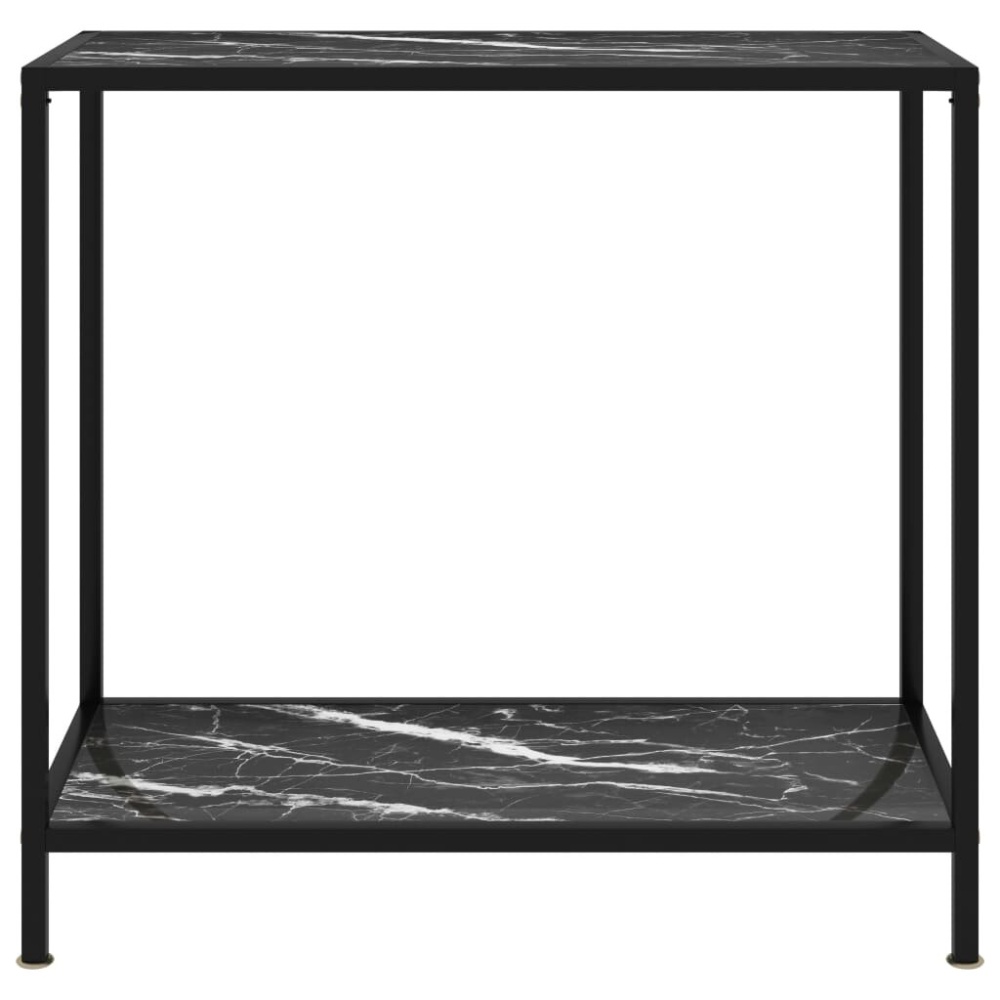 Console Table Black 31.5"x13.8"x29.5" Tempered Glass - Image 2