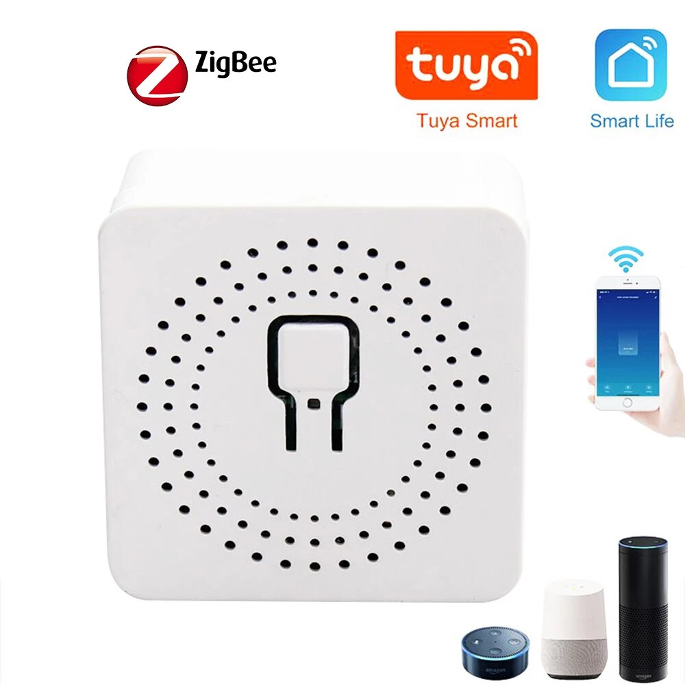 RSH 16A Mini Zigbee3.0 Smart Switch Two Way Wireless ON/OFF Switch APP Remote Control Works With Tuya ZB Gateway
