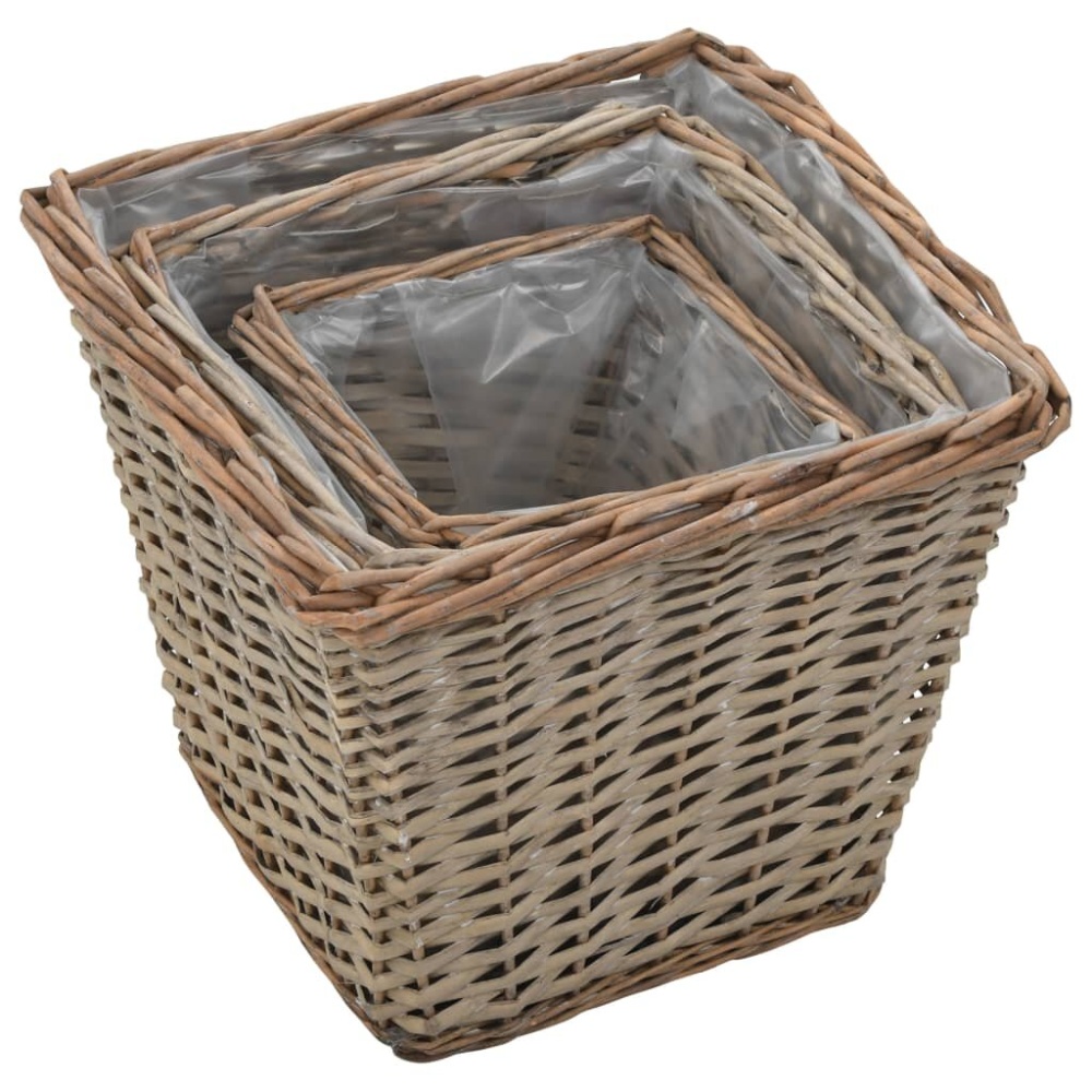 Planters raised 3pc wicker with PE liner - Image 2