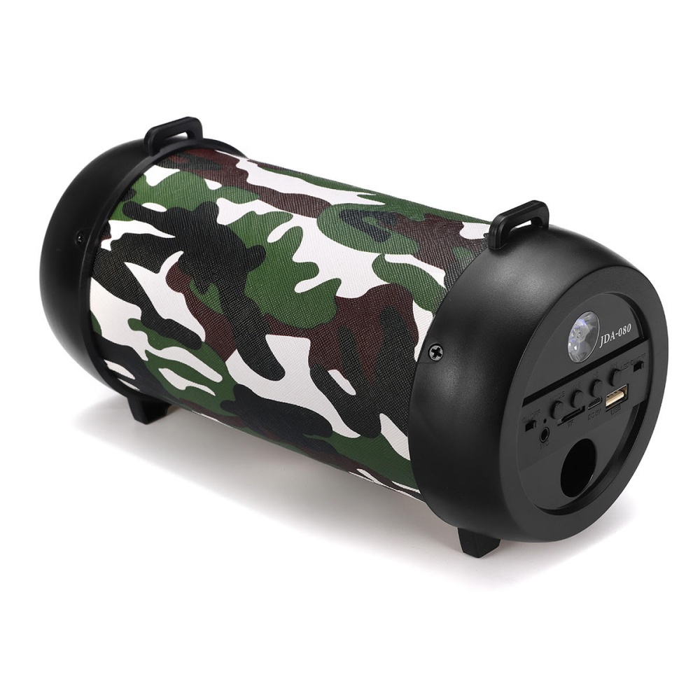 Portable Outdoors Wireless bluetooth Speaker FM Radio TF Card U Disk Flash Light Subwoofer Speaker with Mic - Red