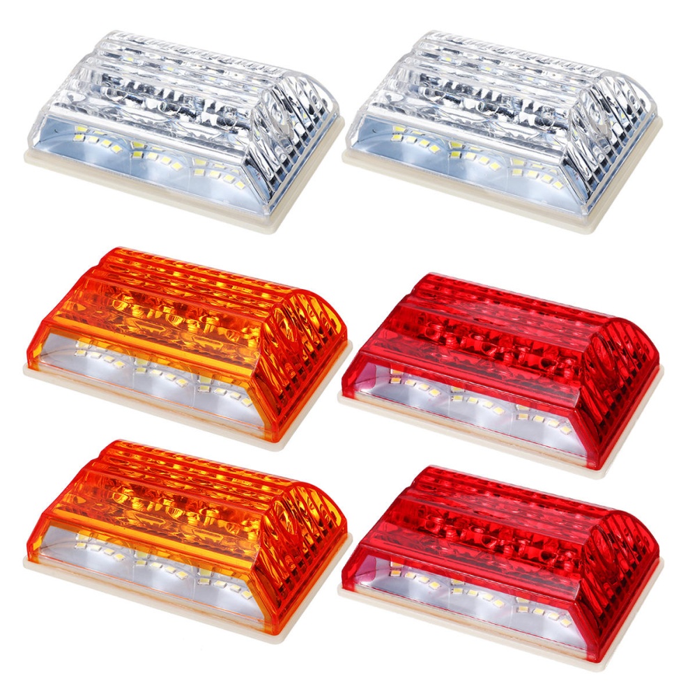 LED Side Marker Lights Indicator Lamps 24V 6500K White 2PCS for Truck Van Pickup Trailer - Yellow