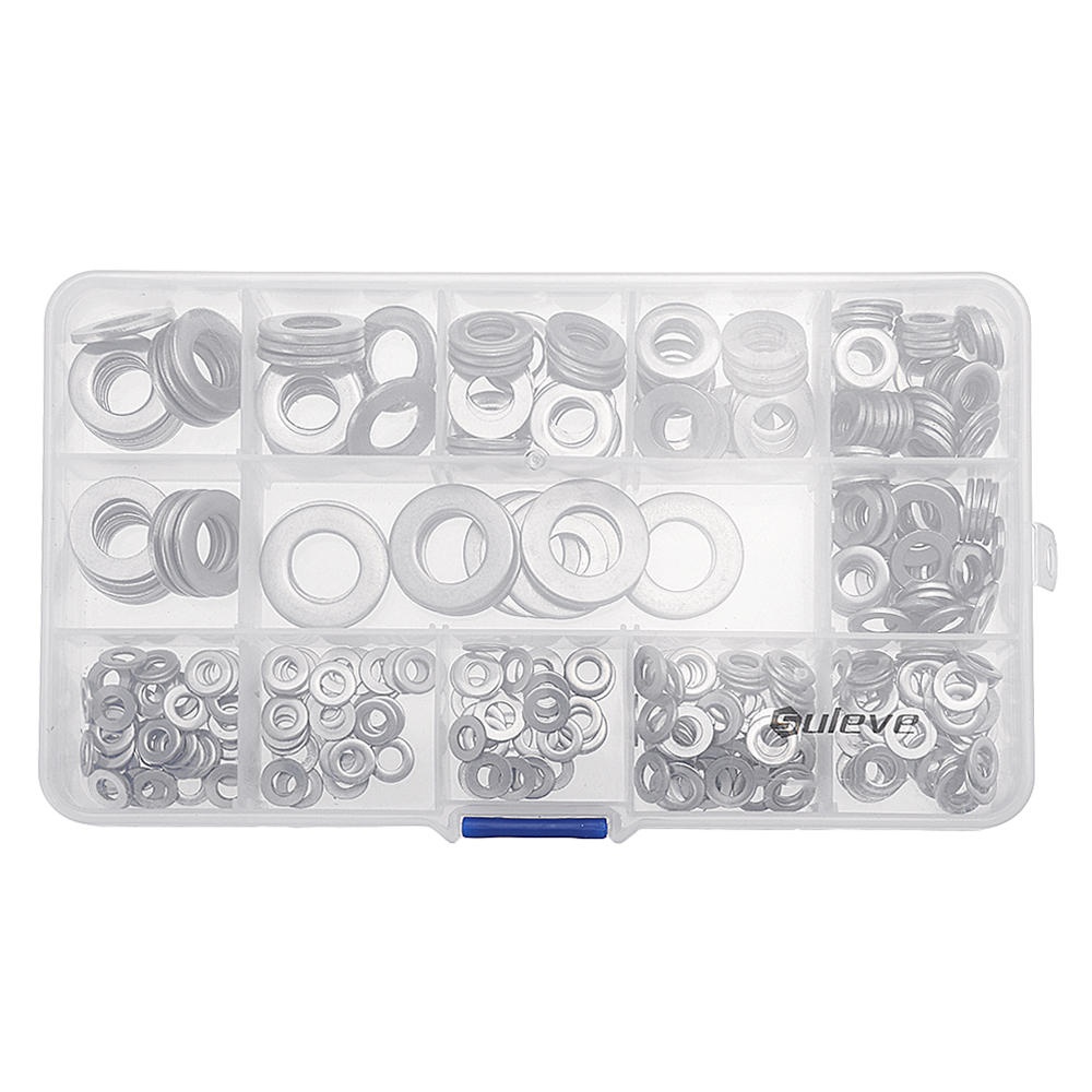 Suleve MXSW1 395Pcs Stainless Steel Form A Flat Washer Assortment Kit M4/M5/M6/M8/M10/M12 - Image 2