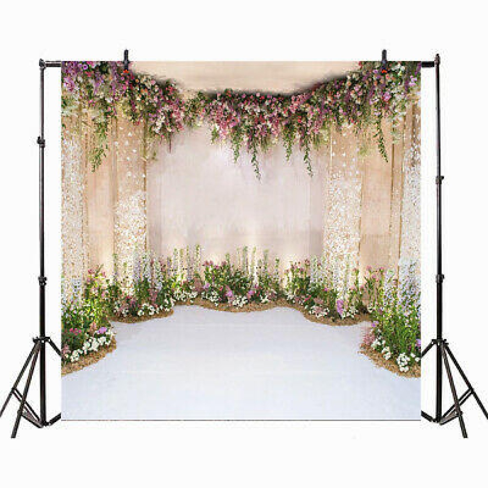 8x8FT Flowers Wall Scene Wedding Backdrop Background Photography Studio Prop - Image 2