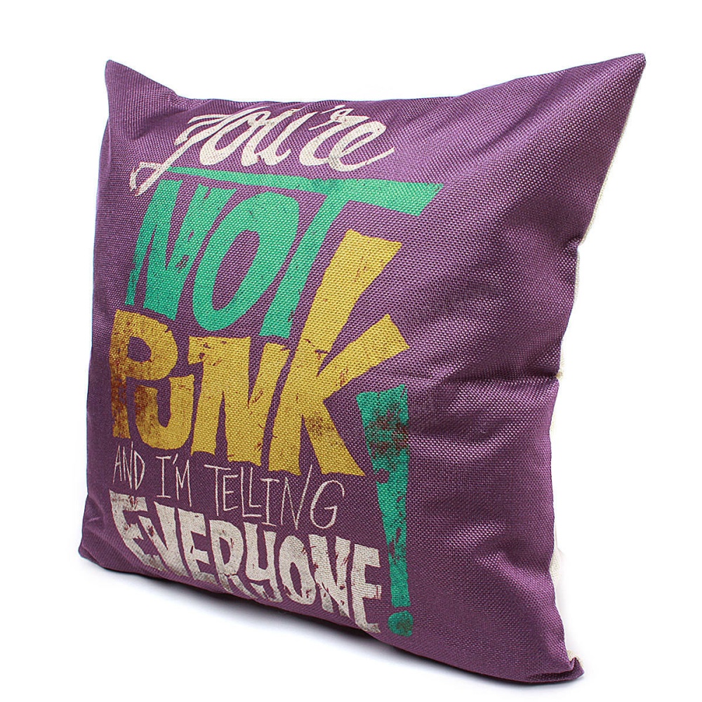 44x44cm Purple Linen Pillow Case Throw Cushion Cover Home Decor - Image 2