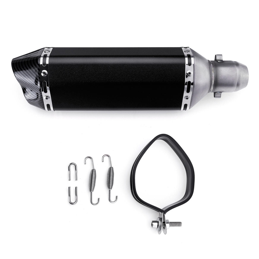 370mm Motorcycle Exhaust Muffler Tail Pipe Tips DB Killer Slip on 38-51mm Black - Image 2