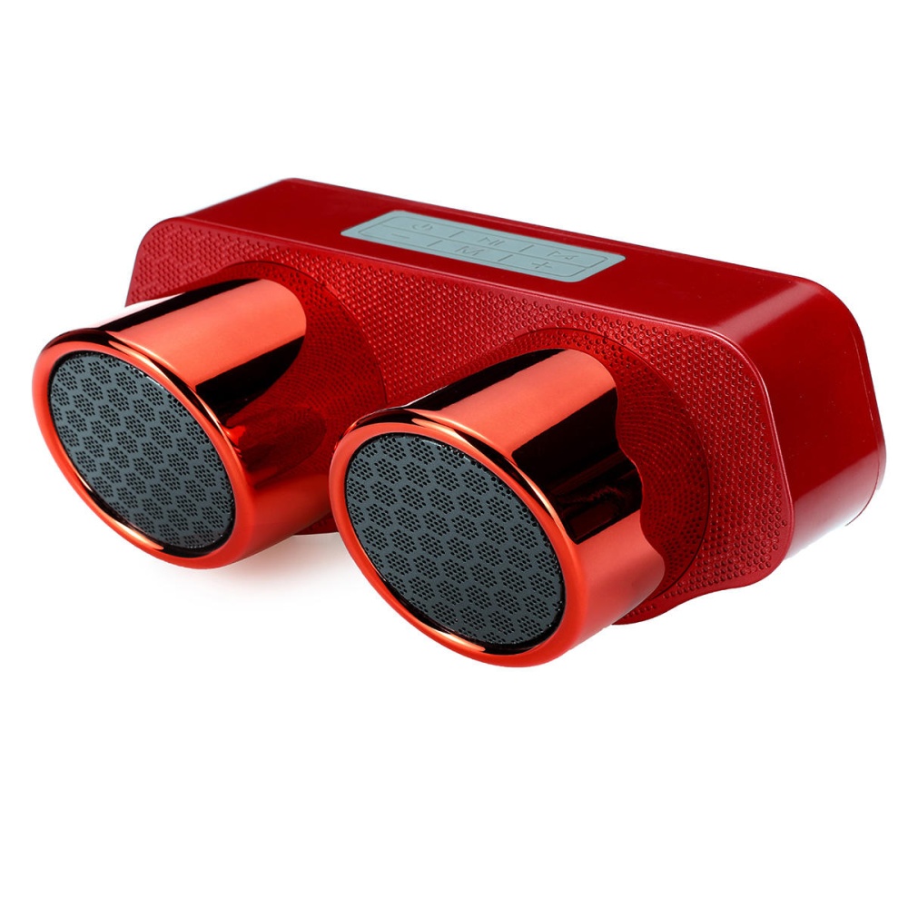 Rechargeable Portable Wireless bluetooth Speaker FM Radio TF Card CSR5.0 Super Bass Sound Stereo Speaker with Mic - Red - Image 2