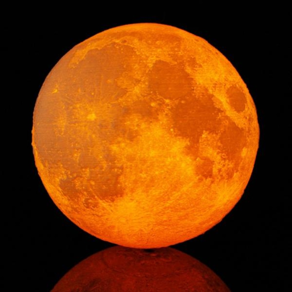 20cm 3D Magical Two Tone Moon Table Lamp USB Charging Luna LED Night Light Touch Sensor Gift - Image 2