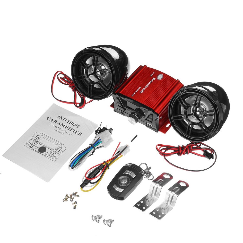 12V Motorcycle ATV UTV bluetooth Player Audio Remote Sound System Support SD USB MP3 FM Radio with Equalizer - Image 2