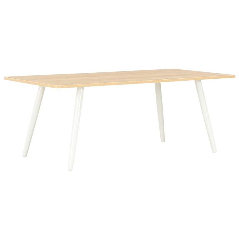 Coffee table 120x60x46 cm white and oak