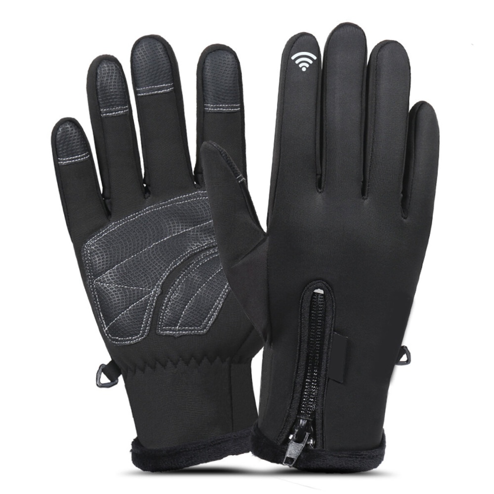 Men Women Winter Gloves Outdoor Sports Motorcycle Waterproof Windproof Antiskid Touch Screen - S Dark Gray