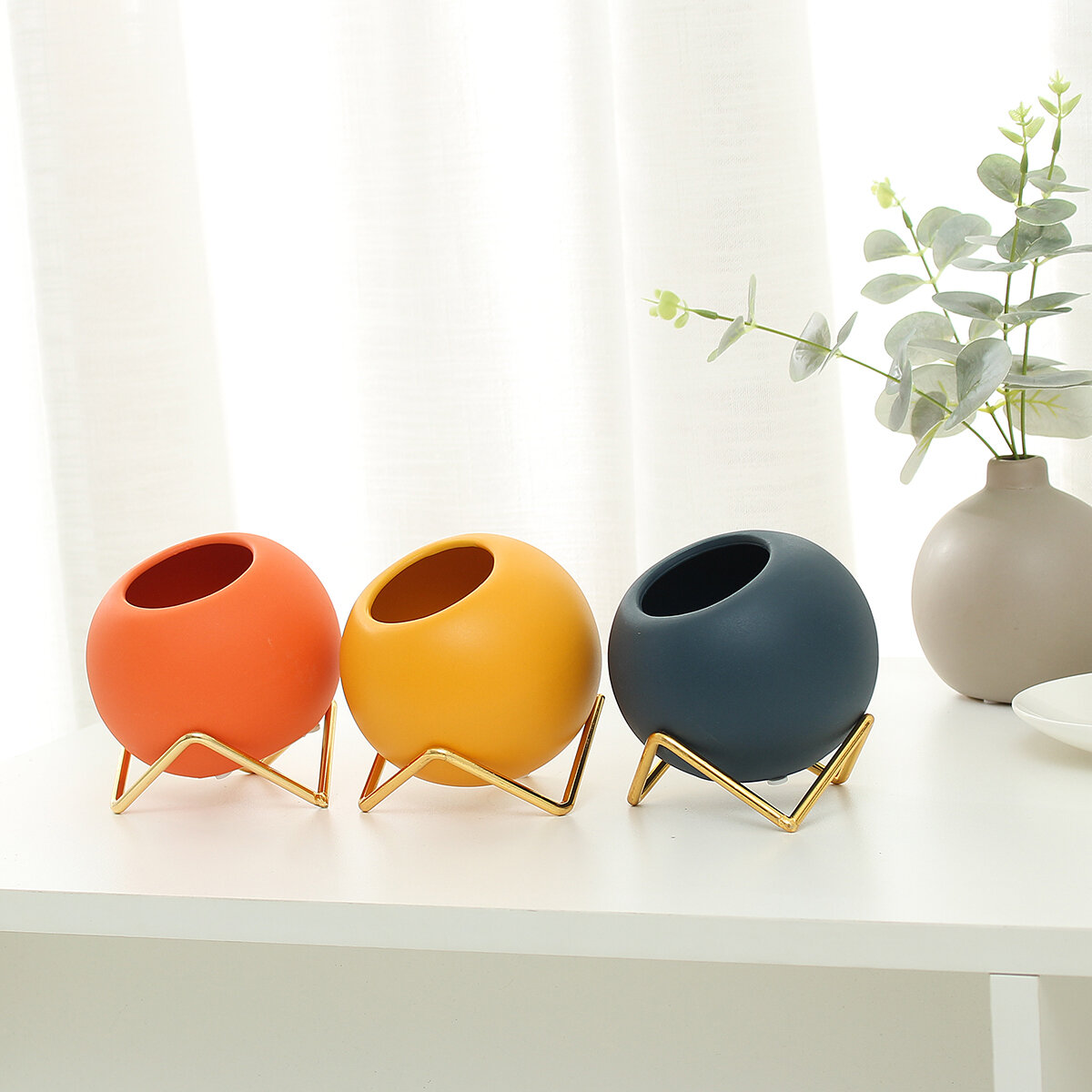 Home Decoration Nordic Light Luxury Living Room Bedroom Room Cabinet Desk Porch Decoration - Orange