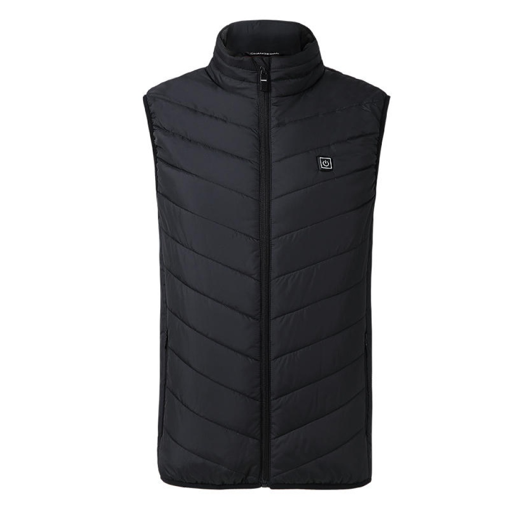 Electric USB Heatiing Warm Hooded Jacket Winter Heated Back + Abdomen + Neck Vest 3 Temperature Control - 2XL Black - Image 2