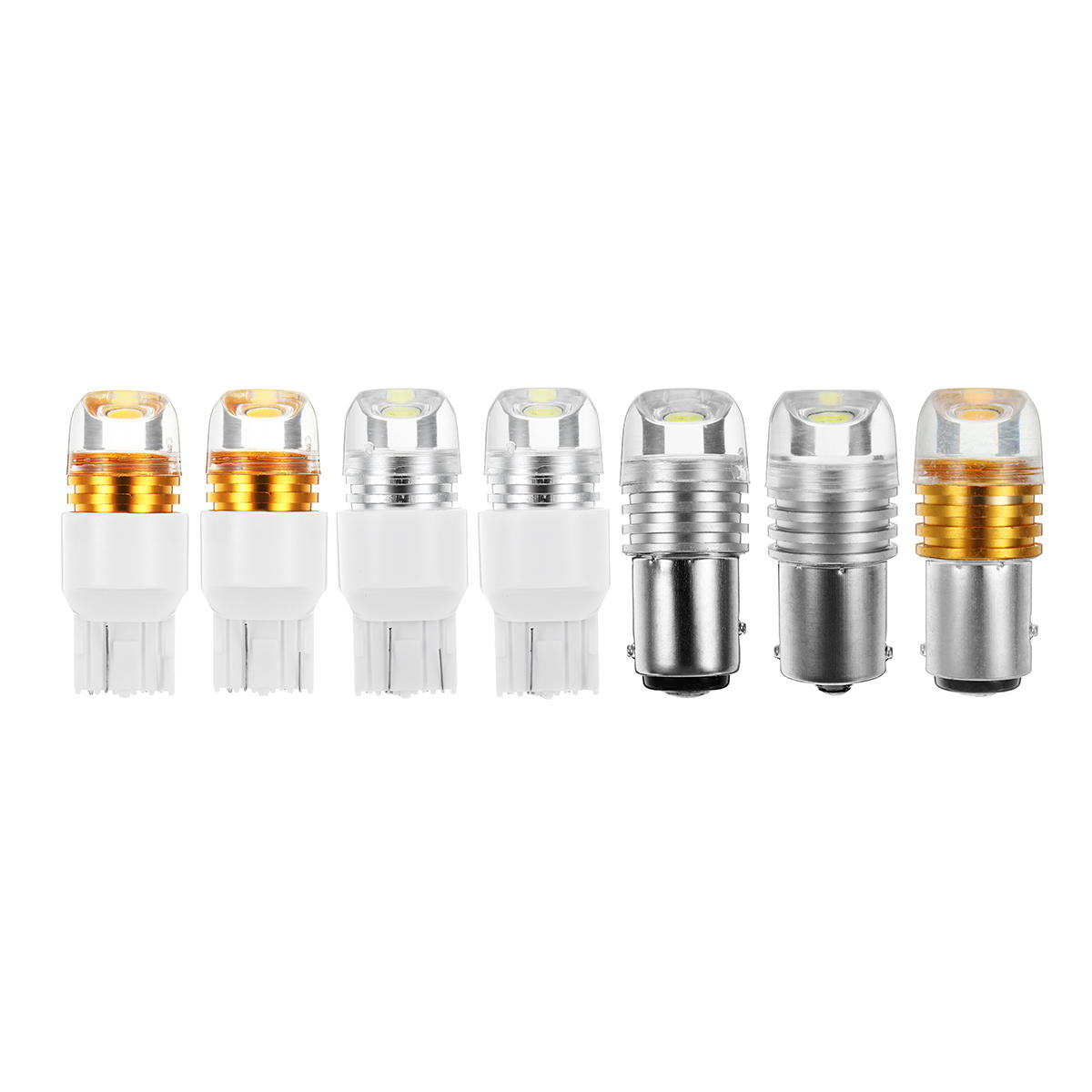 2pcs White Yellow 1156/1157 7440/7443 T20 S25 6W Turn Signal Light Bulbs For Front Reverse Lights Brake Light - White 7440 - Image 2