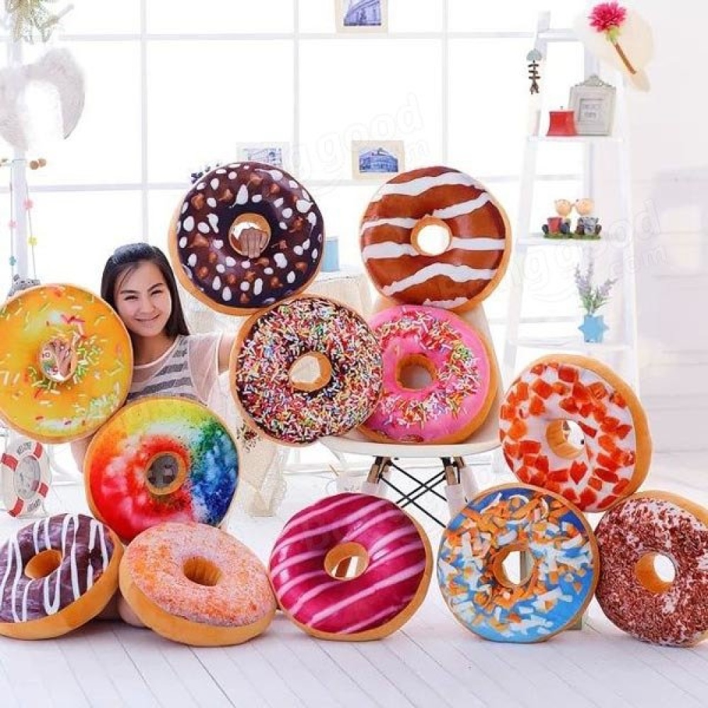 Honana WX-333 40cm Colourful Plush Creative 3D Squishy Donut Throw Pillow Sofa Car Cushion Valentines Gift - 09 - Image 2