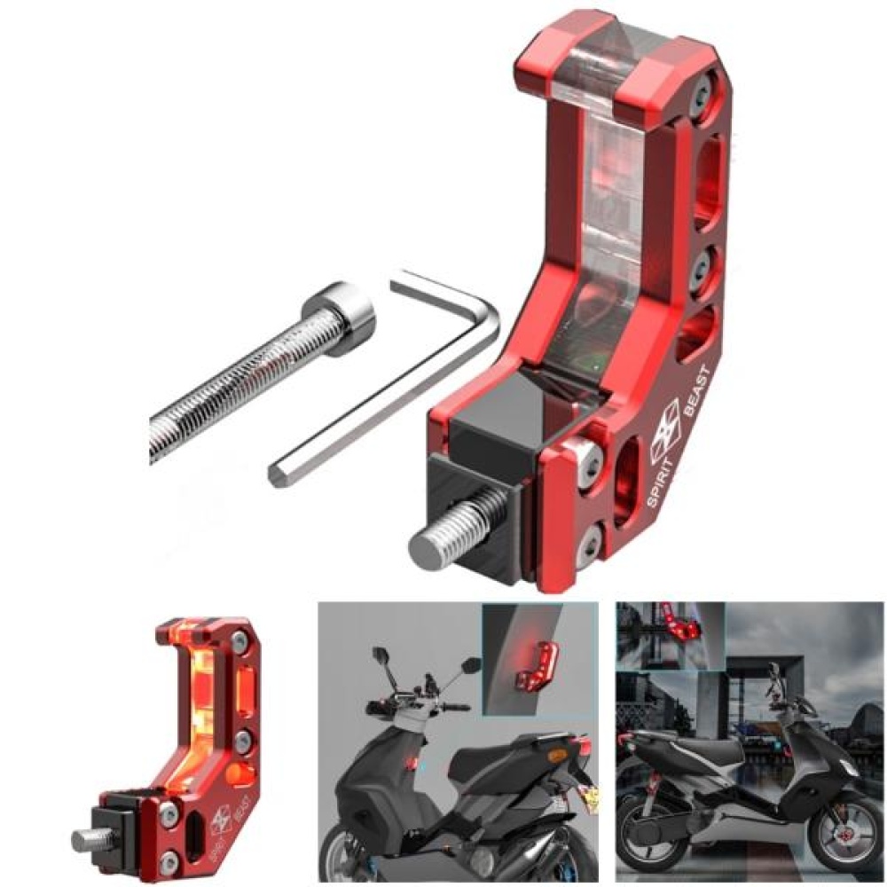 DC12V 0.5W Motorcycle Helmt Hook With LED Light Lamp Casque Clasp Clip Red - Red