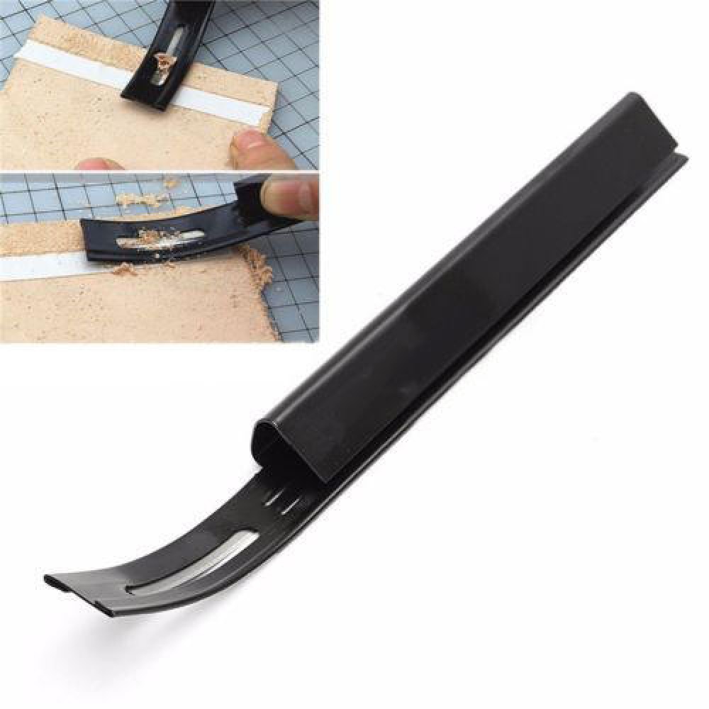 HT-51 DIY Stainless Steel Blade Leather Craft Tool Leather Skiving Cutting Tool Leather Craft Tool - Black - Image 2