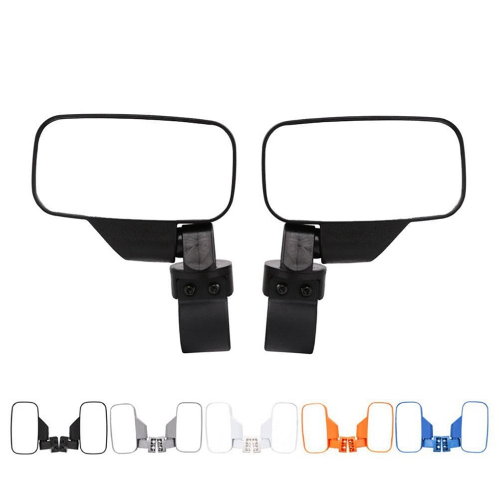 Pair Universal Motorcycle Mirrors UTV Handle Bar Side Rear View Mirrors Shockproof - Blue - Image 2