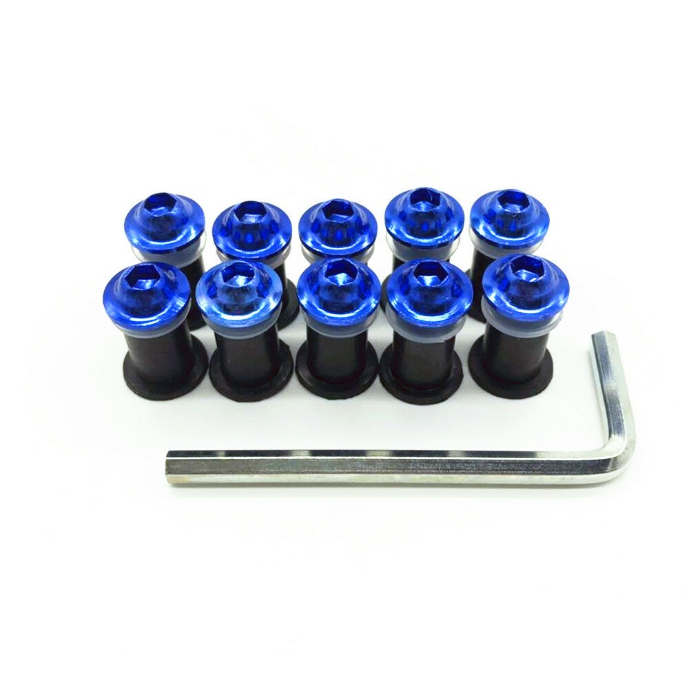 10PCS Screws Set Motorcycle Fairing Windshield Body Modification Bolt Set - Black