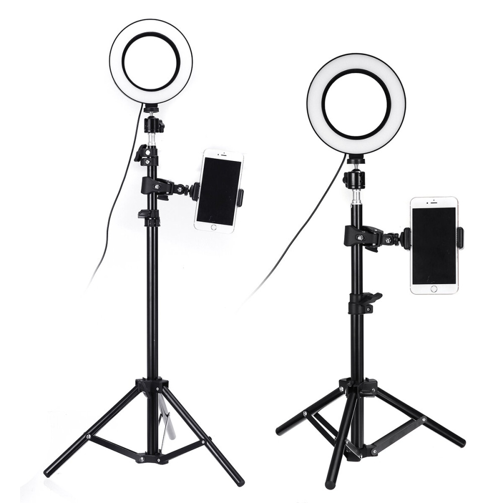 6 Inch Ring LED Live Light Photographic Lamp with Bracket - .A - Image 2