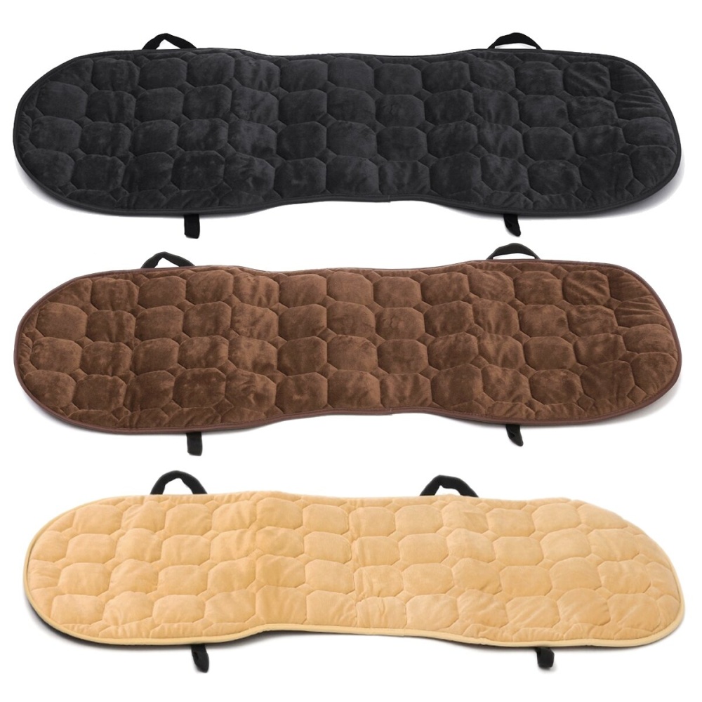 Universal Plush Rear Car Auto Seat Cover Plush Protector Mat Chair Cushion - Beige - Image 2