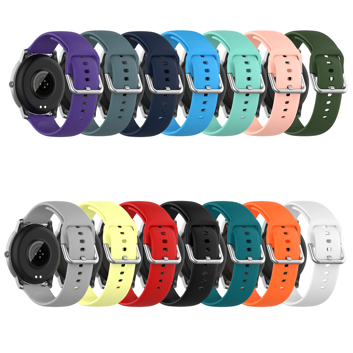 Bakeey 22mm Width Universal Pure Sport Soft Silicone Watch Band Strap Replacement for Samsung Galaxy Watch 3 45mm Haylou Solar LS05 Amazfit GTR 47mm