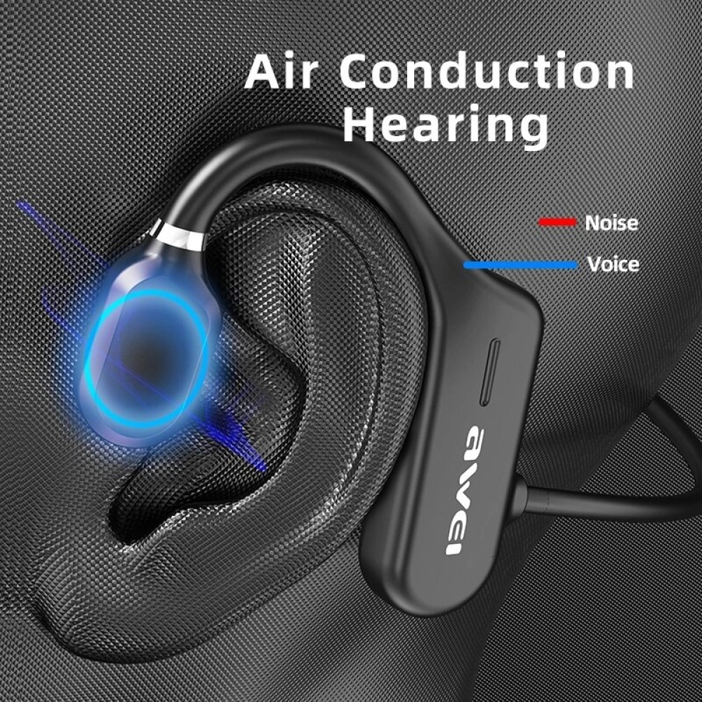 AWEI A889BL Neckband Wireless bluetooth Earbuds Air Conduction Sport Wireless Earphone 120mAh for Running - Black - Image 2