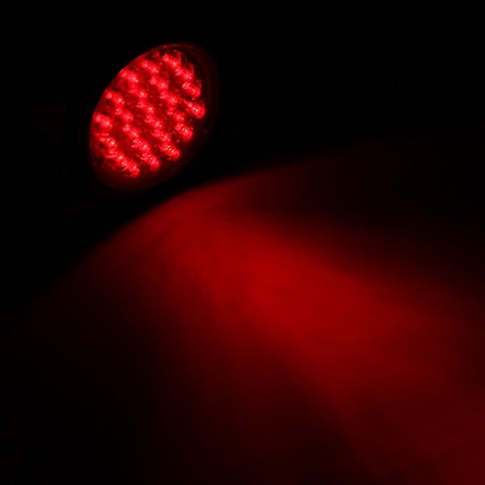 24 LED Red White Yellow Round Rear Tail Stop Light Brake Lamp Reflector for Truck Trailer Bus Boat - Red - Image 2