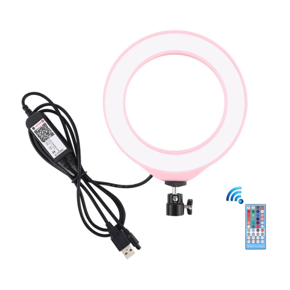 PULUZ PU429F 6.2 inch 16cm USB RGBW Dimmable LED Ring Light for Live Broadcast Video Vlogging Photography with Remote Control - Image 2