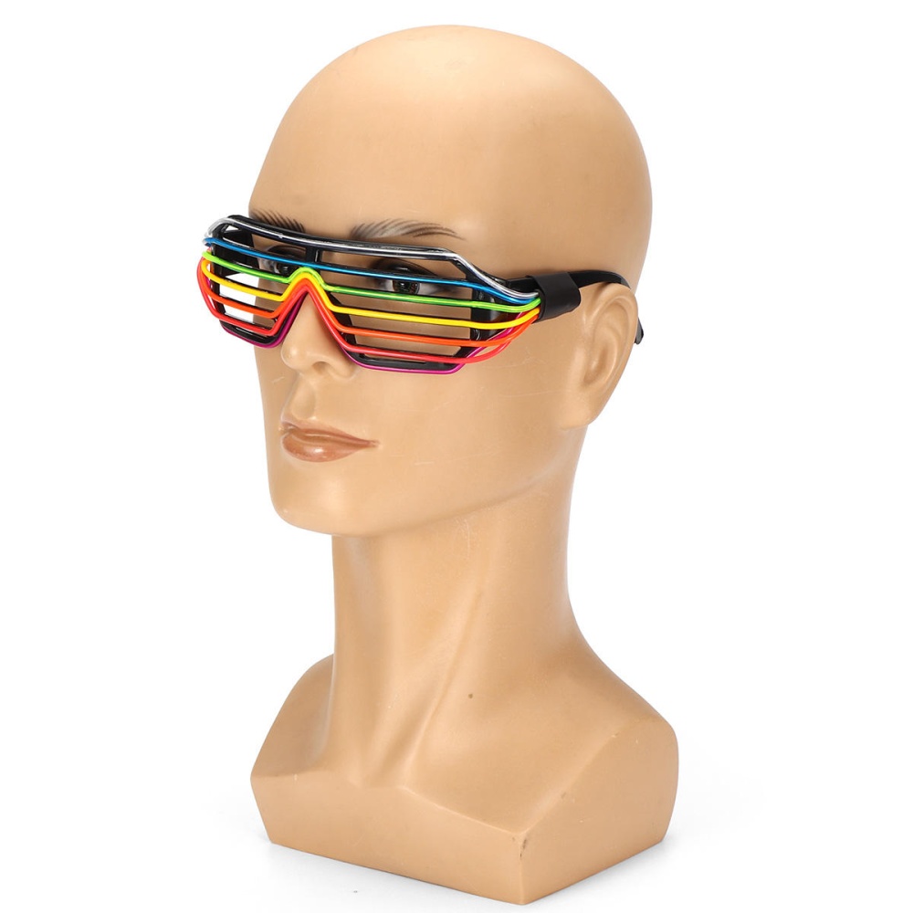 LED Glow EL Glasses Party Flashing Festival Neon Wire Bar Party Light Up Blink Goggles - 01# - Image 2