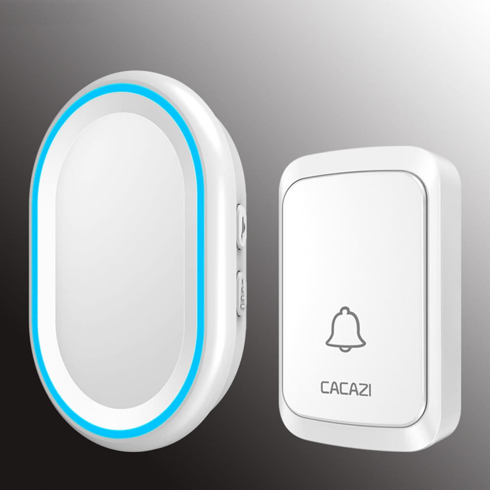 CACAZI A80 1 Receiver 1 Transmitter 300M Remote Waterproof US EU UK AU Plug Wireless Smart Digital AC Doorbell - White - Image 2