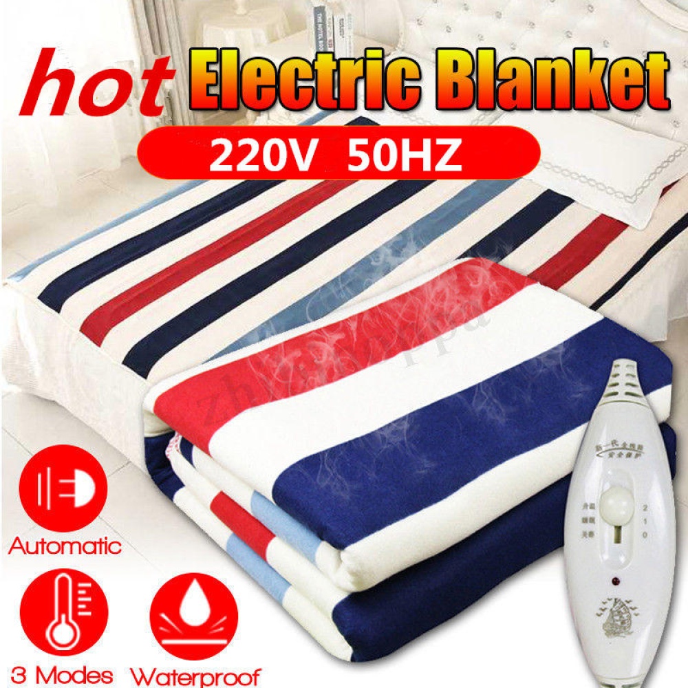 3 Gears Control Electric Blanket Heated Mat Waterproof Luxury Flannel Comfort Single - Image 2