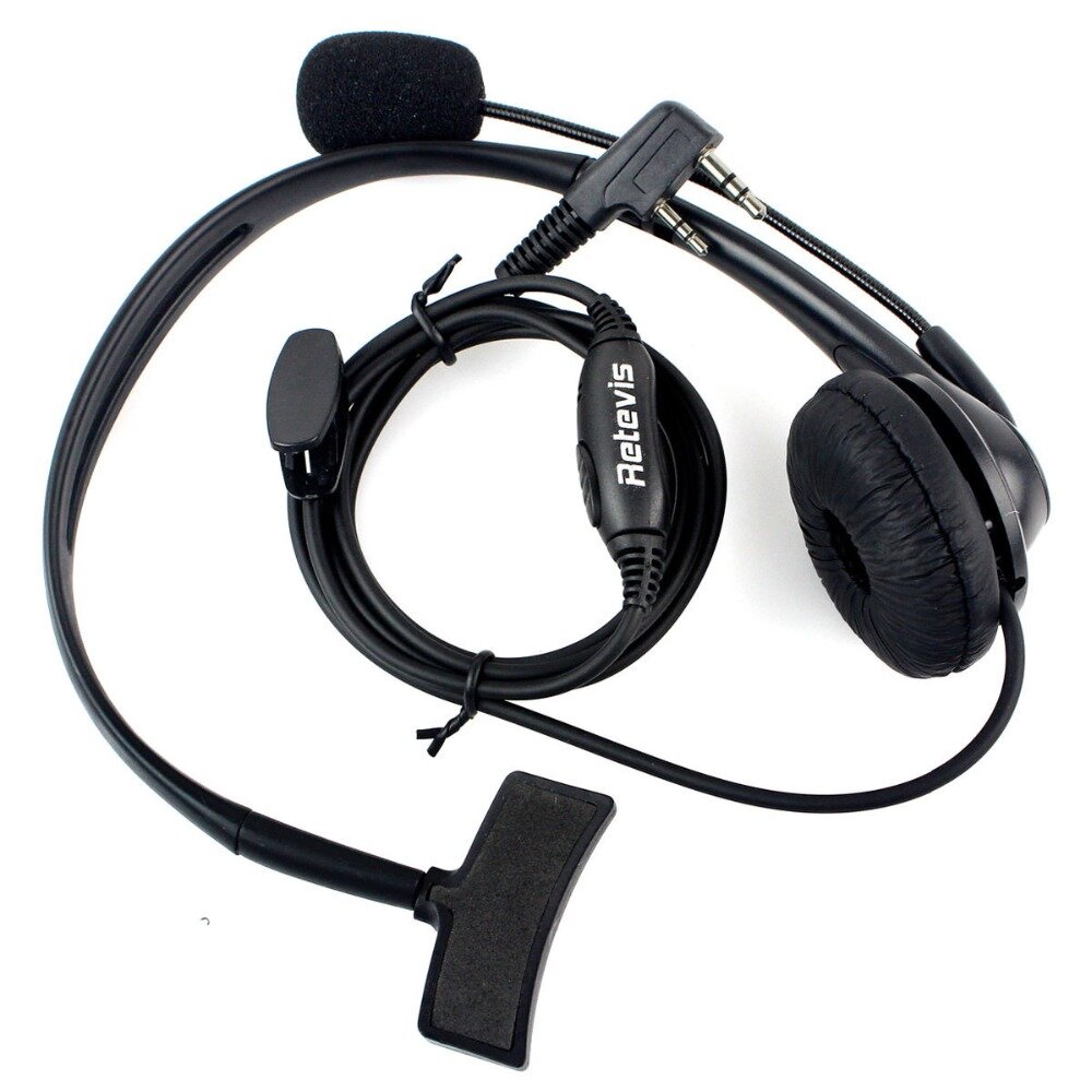 Retevis 2 Pin PTT Mic Headset for Baofeng Walkie Talkie Earpiece Quansheng Puxing TYT C9009A