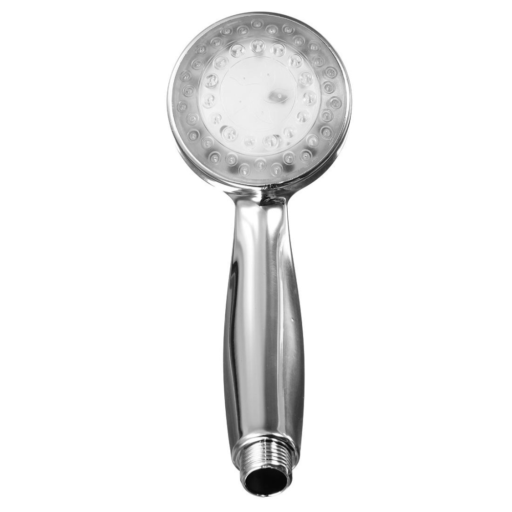 Chrome Bathroom Handheld ABS LED Shower Head 7 Color Changing Water Glow Light - Image 2