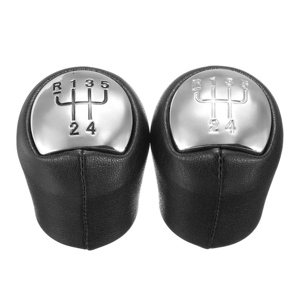 5 Speed PU Leather Gear Shift Knob For Renault Megane Clio II Twingo Kangoo - Black - Image 2