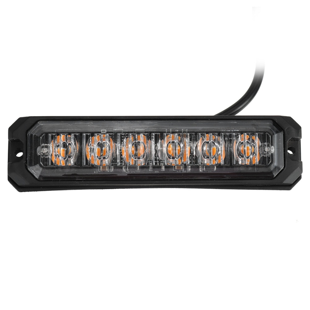 12V-24V 6 LED Aluminum Amber Waterproof IP67 Flash Light Side Strobe Warning Lamp For Car Truck Motorcycle - Image 2