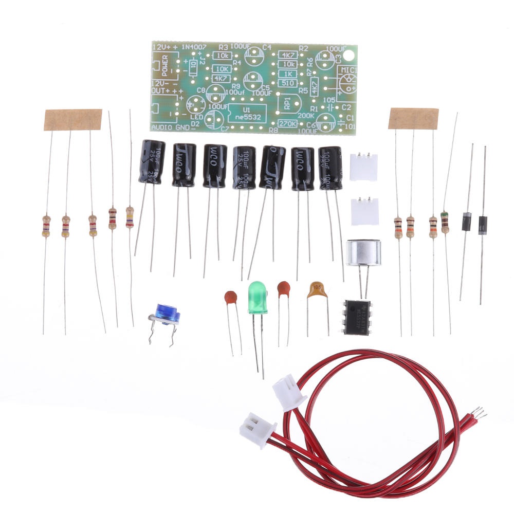 5pcs Microphone Pickup Audio Microphone Amplifier Module DIY Kit Dual Track Output Gain Adjustable DC 12V 3.5mA MIC Sound Voice - Image 2