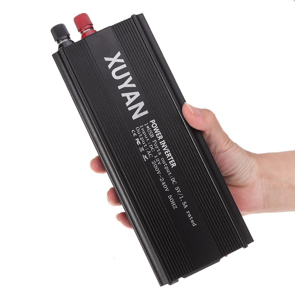 XUYUAN 2000W Peak Car Power Inverter DC 12/24V to AC 110/220V Modified Sine Wave Converter with USB Charging Port - A - Image 2