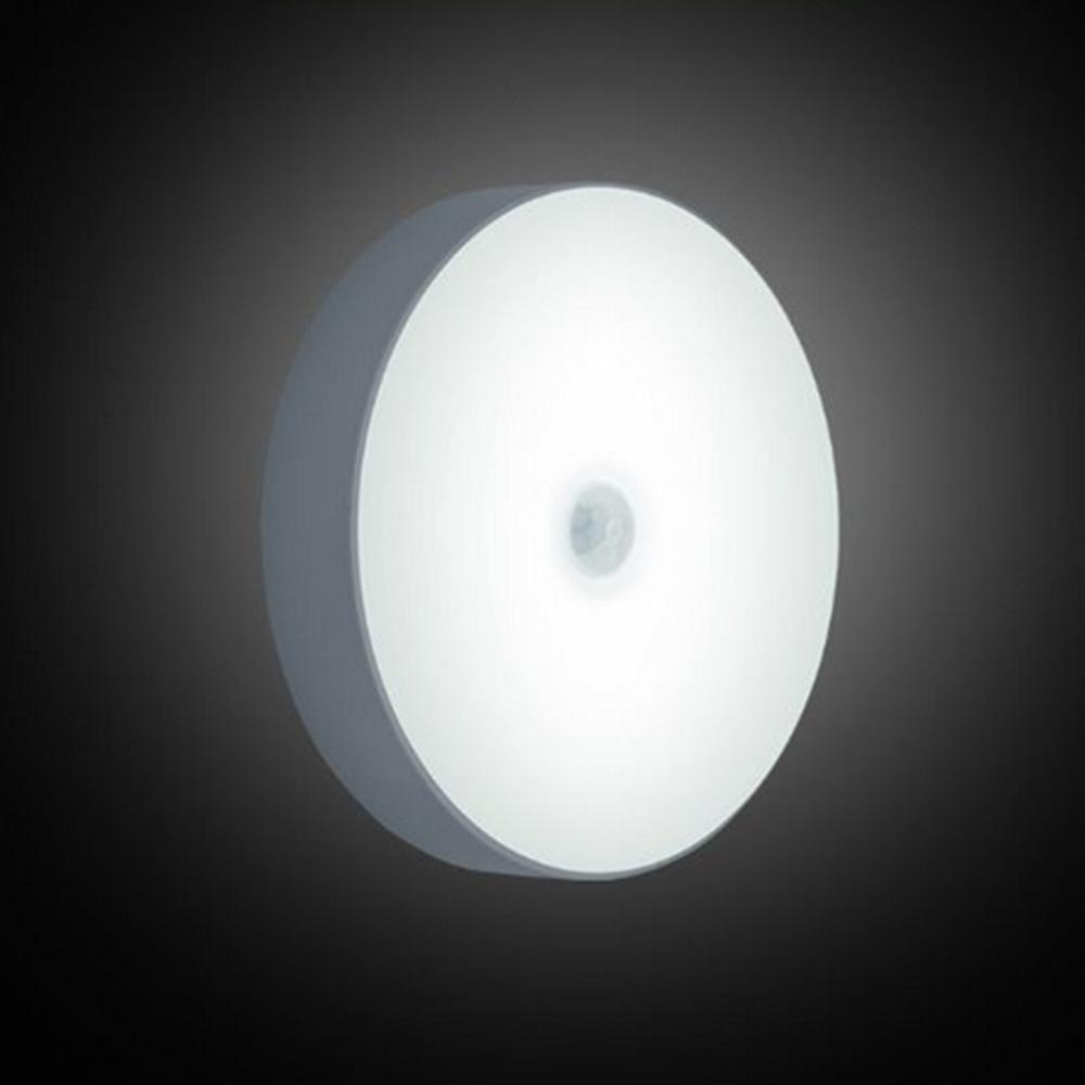 6 LED USB Rechargeable PIR Motion Sensor Light Control LED Night Lamp Magnet Wall Light for Cabinet Bedside - White - Image 2