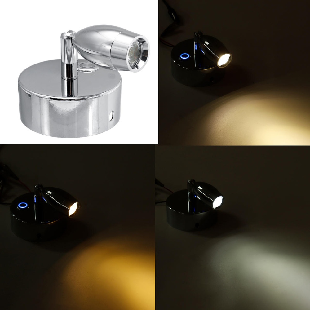 12V Dimming LED Reading Spot Light RV Boat Caravan Motorhome Bedside Wall Lamp - 3000K - Image 2