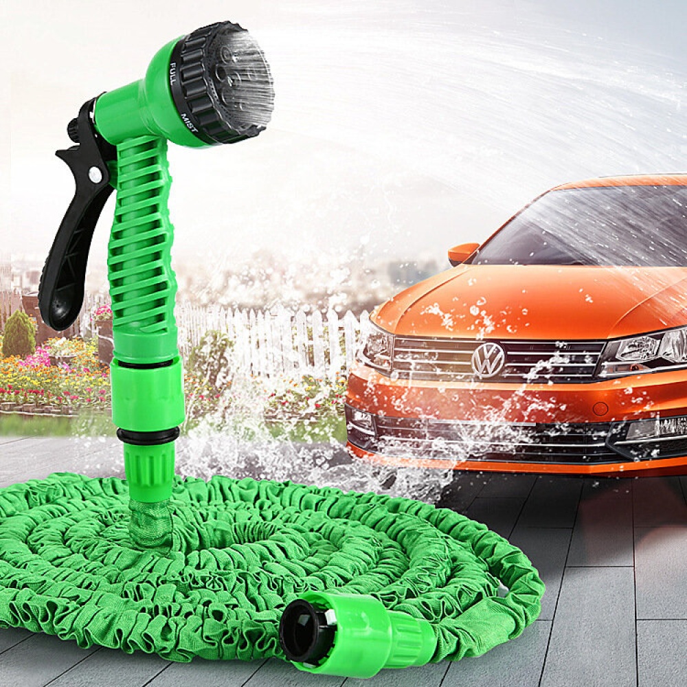 25-200FT US/EU Standard Expandable Magic Flexible Green Garden Water Hose Car Hose Pipe Connectors Plastic Hose Garden Watering Sets w/ Water Shower - Image 2