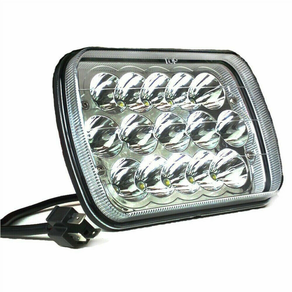 7 Inch 45W Square Headlights LED Work Lights Waterproof Hi-Lo Sealed Beam For Jeep - Silver - Image 2