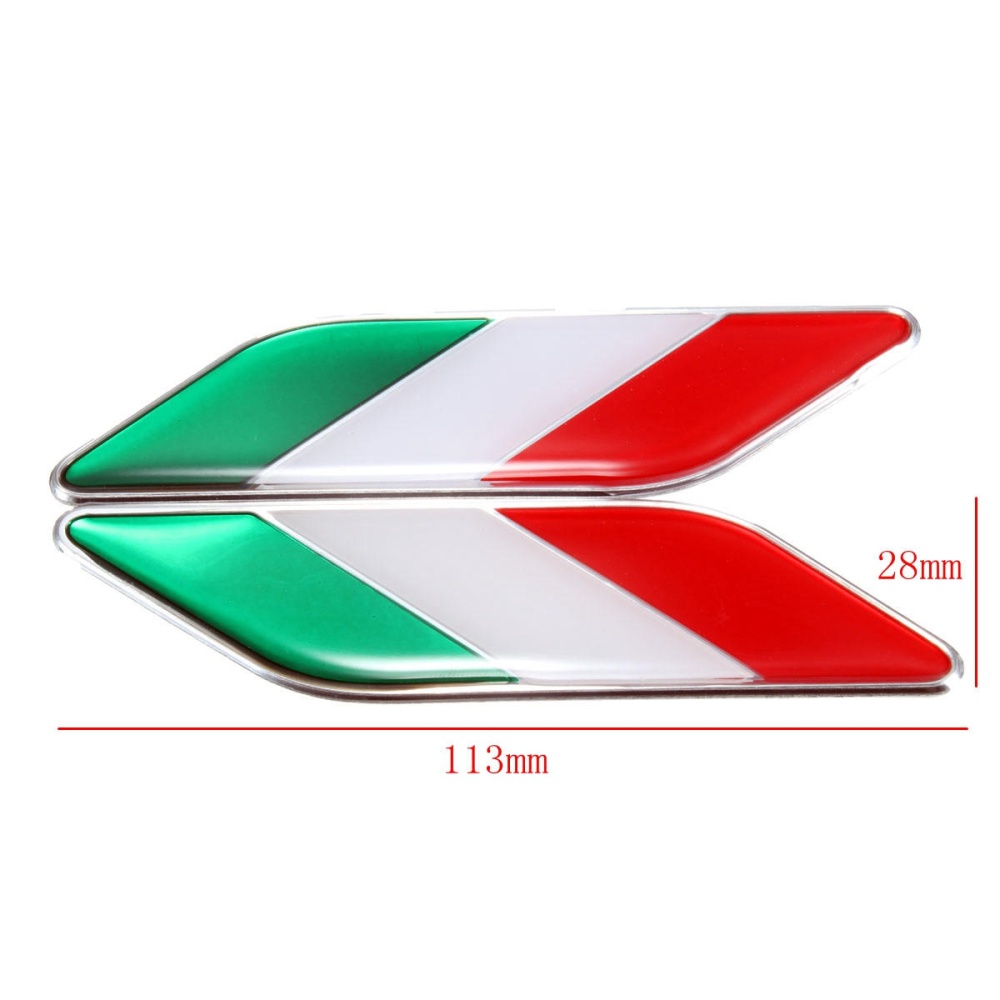 2pcs 3D Itllian Italy Flag Sticker Badge Emblems Decal Decor For Car Truck Laptop - Image 2