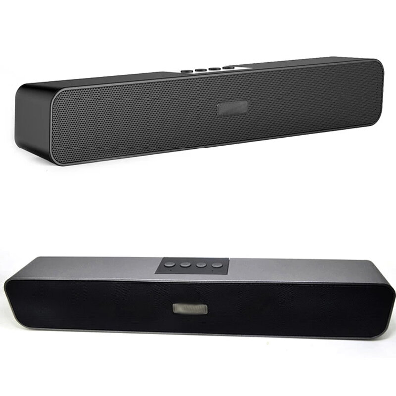 Bakeey E350 Wireless bluetooth Soundbar 10W Home Theater Four Units HIFI FM Radio TF Card AUX-In 1200mAh Computer Desktop Speaker with Mic - Black